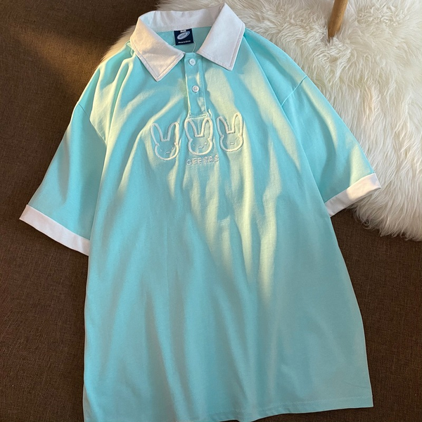 cute t shirt vintage loose oversized t shirt rabbit embroidery polo shirts female women cotton shirt short sleeve kawaii 2021, White
cute t shirt vintage loose oversized t shirt rabbit embroidery polo shirts female women cotton shirt short sleeve kawaii 2021, White