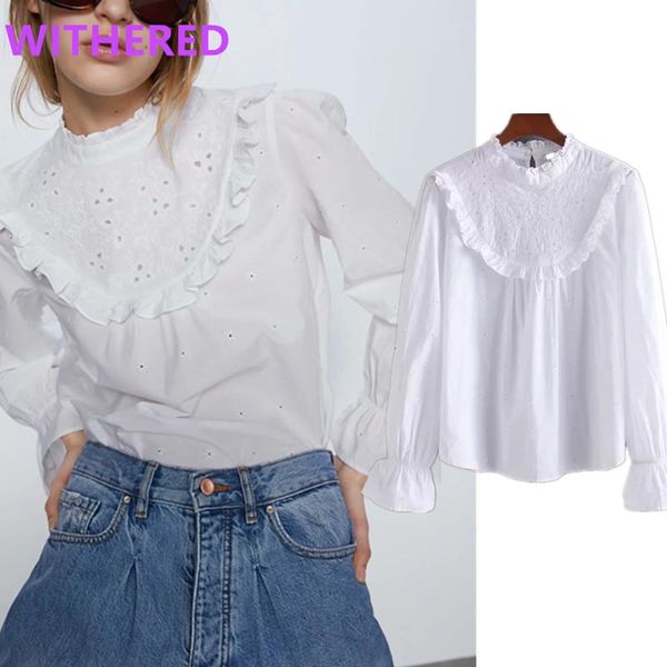 women's blouses & shirts withered england indie folk embrodiery poplin cotton cascading solid blouse women blusas mujer de moda 2021 ki, White
women's blouses & shirts withered england indie folk embrodiery poplin cotton cascading solid blouse women blusas mujer de moda 2021 ki, White