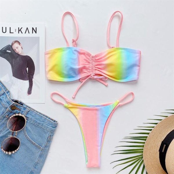 women's swimwear rainbow tie dye cute bikini women bathing suit beachwear push up swimming wear swimsuit bandage thong 2021, White;black
women's swimwear rainbow tie dye cute bikini women bathing suit beachwear push up swimming wear swimsuit bandage thong 2021, White;black