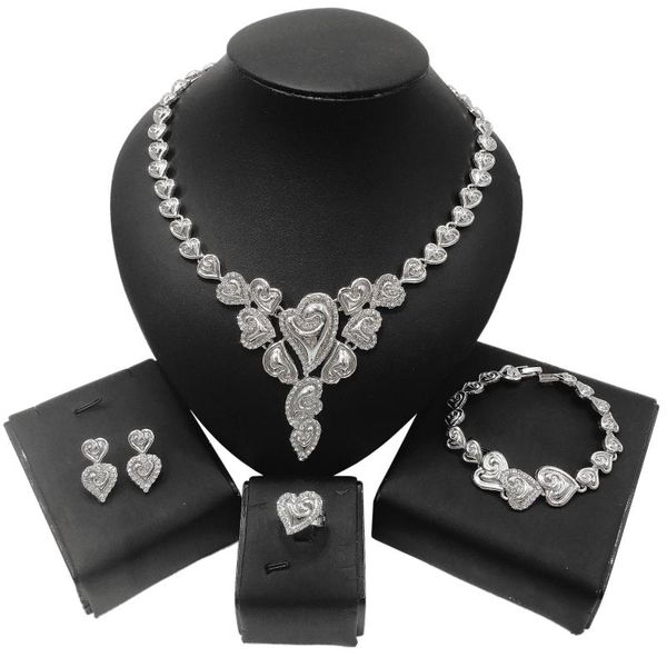 earrings & necklace yulaili hugs and kisses heart shape stud ring bracelet african jewelry sets for women anniversary gifts, Silver
earrings & necklace yulaili hugs and kisses heart shape stud ring bracelet african jewelry sets for women anniversary gifts, Silver