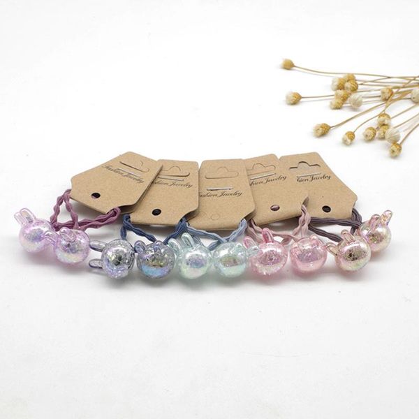 hair accessories l round bead bands ponytail holder rubber elastic girls women tie gum, Slivery;white