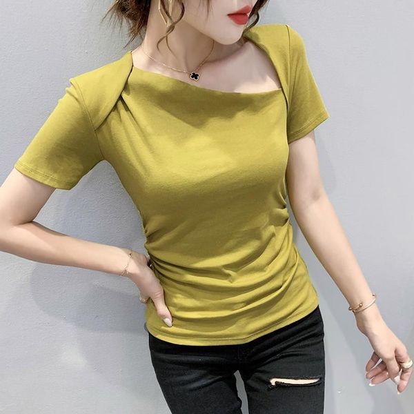 women's t-shirt summer the solid color t shirt women short sleeve slim tshirt woman shirts large size, White
women's t-shirt summer the solid color t shirt women short sleeve slim tshirt woman shirts large size, White