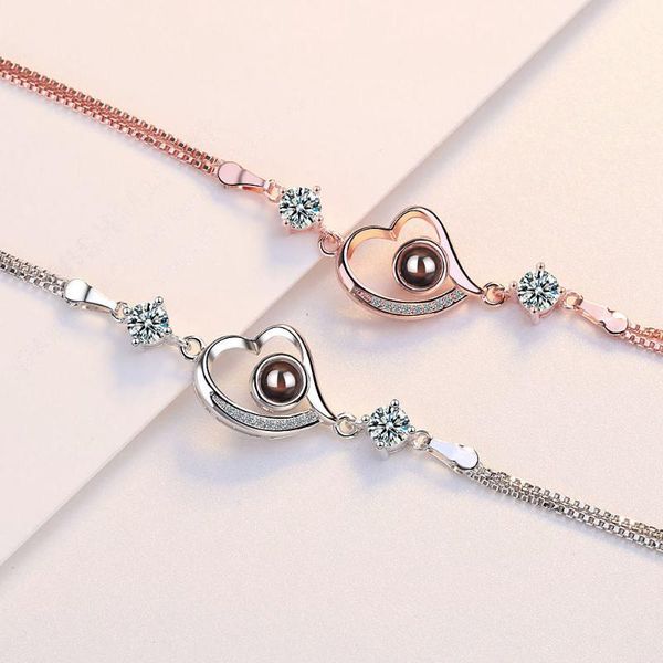 link, chain ihues fashion silver color zircon projection heart shaped bracelets for women gift, Black
link, chain ihues fashion silver color zircon projection heart shaped bracelets for women gift, Black