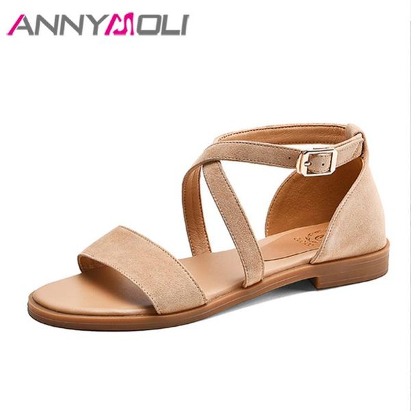 flat shoes women sandals natural genuine leather kid suede buckle cross-tied open toe ladies beige, Black
flat shoes women sandals natural genuine leather kid suede buckle cross-tied open toe ladies beige, Black