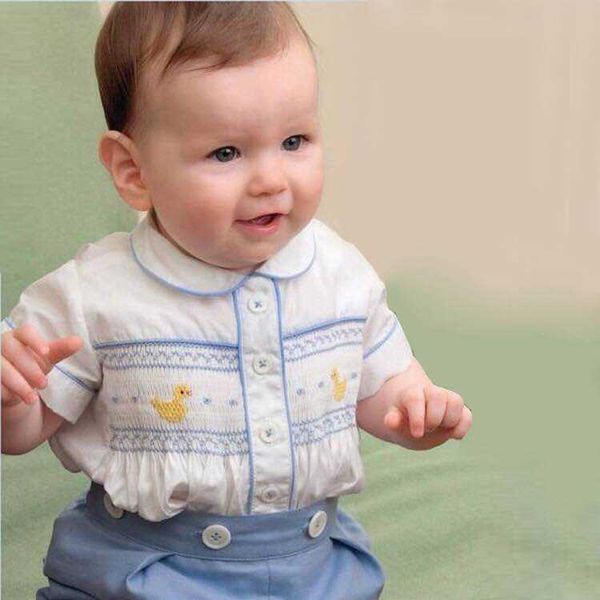 baby boy smocked clothes set children spanish boutique clothing toddler boys smocking embroidery duck shirt infant shorts outfit 210615, White
baby boy smocked clothes set children spanish boutique clothing toddler boys smocking embroidery duck shirt infant shorts outfit 210615, White