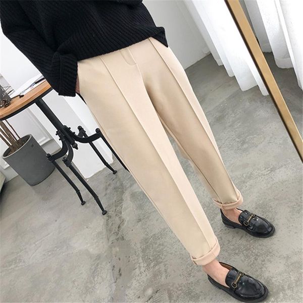 women's pants & capris winter high waist harm women black ruched wool streetwear sweat korean office long trousers 2021, Black;white
women's pants & capris winter high waist harm women black ruched wool streetwear sweat korean office long trousers 2021, Black;white