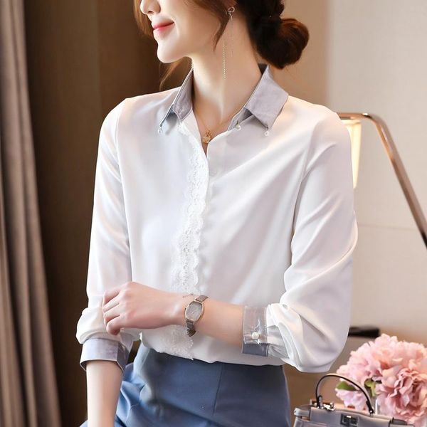 women blouses spring fashion lace pearl button lapel long sleeve white shirt blusas plus size clothing women's & shirts
women blouses spring fashion lace pearl button lapel long sleeve white shirt blusas plus size clothing women's & shirts