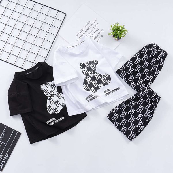 children's summer short sleeve suit girl's t-shirt ice silk capris two piece set, White
children's summer short sleeve suit girl's t-shirt ice silk capris two piece set, White