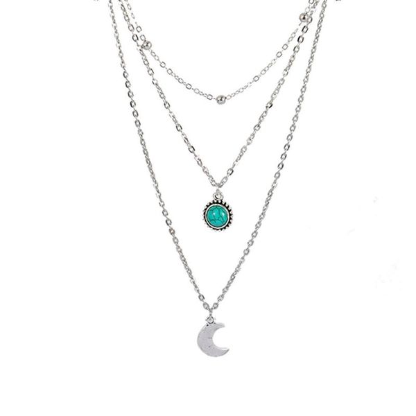 pendant necklaces bohemian jewelry 2021 fashion moon three-layer multi-layer necklace female wholesale christmas women gifts, Silver
pendant necklaces bohemian jewelry 2021 fashion moon three-layer multi-layer necklace female wholesale christmas women gifts, Silver