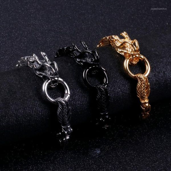 21.5cm stainless steel men's accessories heavy metal men naga faucet black gold s animal bracelet1, Golden;silver
21.5cm stainless steel men's accessories heavy metal men naga faucet black gold s animal bracelet1, Golden;silver