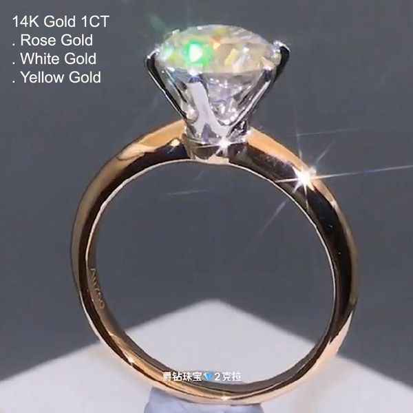 cluster rings 14k rose white gold 1 moissanite diamond ring women round classic trendy wedding party engagement anniversary d color, Golden;silver
cluster rings 14k rose white gold 1 moissanite diamond ring women round classic trendy wedding party engagement anniversary d color, Golden;silver
