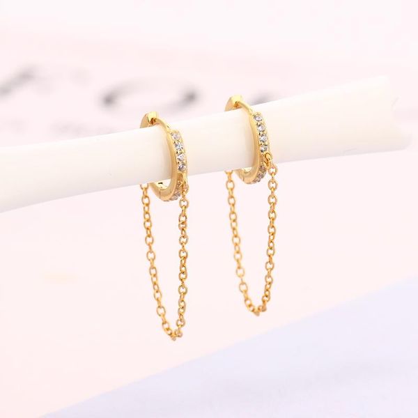 hoop & huggie 925 stering silver punk rock circle chain zircon huggies earring piercing pendientes boucles doreilles for women party 2021, Golden;silver
hoop & huggie 925 stering silver punk rock circle chain zircon huggies earring piercing pendientes boucles doreilles for women party 2021, Golden;silver