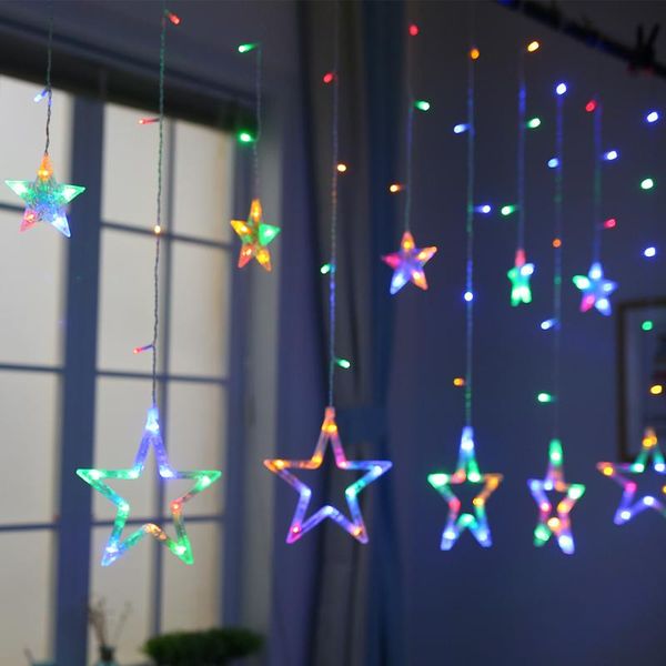 strings 8 mode led christmas star curtain lights indoor 2.5m string light twinkling fairy icicle for wedding home window party decor
strings 8 mode led christmas star curtain lights indoor 2.5m string light twinkling fairy icicle for wedding home window party decor