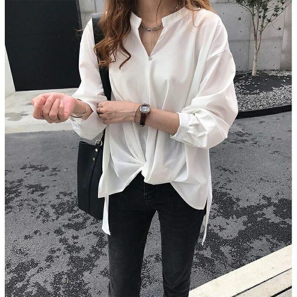 women's blouses & shirts blouse women large size autumn long-sleeved shirt loose blusas mujer de moda, White
women's blouses & shirts blouse women large size autumn long-sleeved shirt loose blusas mujer de moda, White
