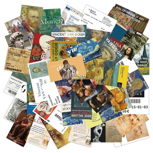 10/30/50pcs art museum painting ticket stickers diy motorcycle travel luggage guitar skateboard classic toy cool sticker for kid car
10/30/50pcs art museum painting ticket stickers diy motorcycle travel luggage guitar skateboard classic toy cool sticker for kid car
