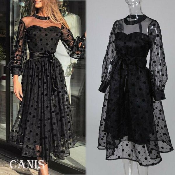 casual dresses plus size women ladies lace mesh dress long sleeve dot print see through beach style evening party gown sundress, Black;gray
casual dresses plus size women ladies lace mesh dress long sleeve dot print see through beach style evening party gown sundress, Black;gray