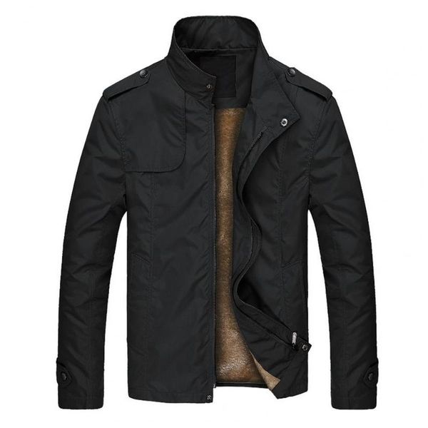 men's trench coats solid color two pockets men coat warm plush lining stand collar jacket for autumn winter, Tan;black
men's trench coats solid color two pockets men coat warm plush lining stand collar jacket for autumn winter, Tan;black