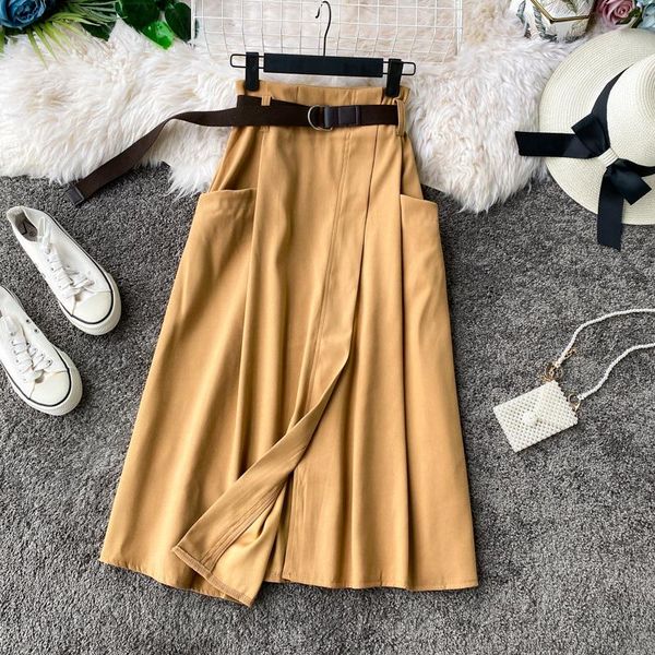 skirts vintage high waist pleated skirt women korean fashion elegant midi mujer autumn winter with belt a-line female saia, Black
skirts vintage high waist pleated skirt women korean fashion elegant midi mujer autumn winter with belt a-line female saia, Black