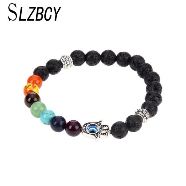 beaded, strands men bracelet black natural lava stone silver color fatima hand evil eye 7 chakra beads lucky bracelets women yoga jewelry gi
beaded, strands men bracelet black natural lava stone silver color fatima hand evil eye 7 chakra beads lucky bracelets women yoga jewelry gi