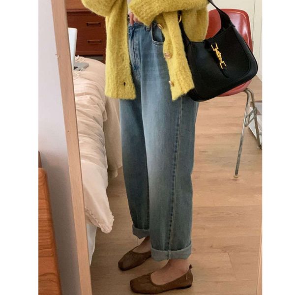 women's jeans high waist slim straight tube korean loose wide leg daddy pants winter wear wrrd, Blue
women's jeans high waist slim straight tube korean loose wide leg daddy pants winter wear wrrd, Blue
