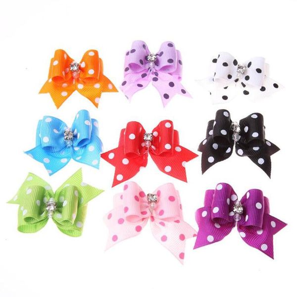dog apparel 1 pair boutique handmade hair bows 10 colors dot pattern pet accessories with rubber band rhinestone decorated bowknot
dog apparel 1 pair boutique handmade hair bows 10 colors dot pattern pet accessories with rubber band rhinestone decorated bowknot