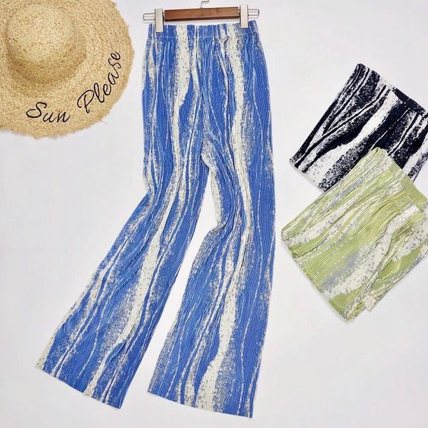 women pants wide leg tie-dye printing ink wave painting elastic waist pleated long high fashion casual trousers women's & capris, Black;white
women pants wide leg tie-dye printing ink wave painting elastic waist pleated long high fashion casual trousers women's & capris, Black;white