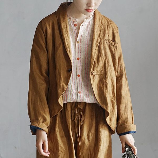 women's blouses & shirts autumn new 2021 cotton linen retro turn-down collar single button long sleeve coats loose leisure all-mat, White
women's blouses & shirts autumn new 2021 cotton linen retro turn-down collar single button long sleeve coats loose leisure all-mat, White