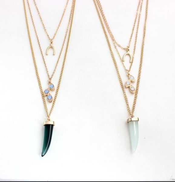 pendant necklaces crystal glass wishbone gold color three layers necklace for women jewelry, Silver
pendant necklaces crystal glass wishbone gold color three layers necklace for women jewelry, Silver