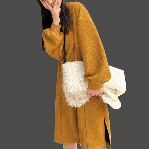 casual dresses 2021 hooded knitted sweater dress women korean loose fashion pullover autumn winter warm thick plus velvet, Black;gray
casual dresses 2021 hooded knitted sweater dress women korean loose fashion pullover autumn winter warm thick plus velvet, Black;gray