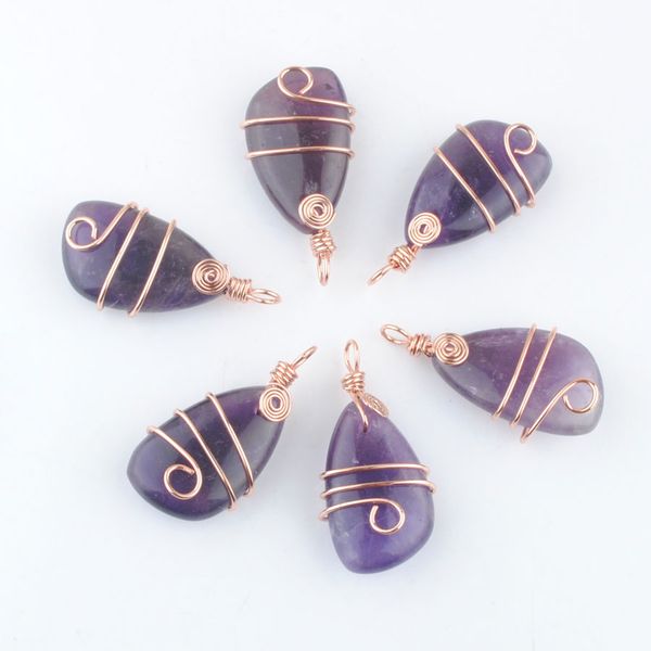 wholesale natural gemstone amethyst copper wire wrap pendant irregular geometric bead rose gold color dangle charms jewelry dn4170, Silver
wholesale natural gemstone amethyst copper wire wrap pendant irregular geometric bead rose gold color dangle charms jewelry dn4170, Silver