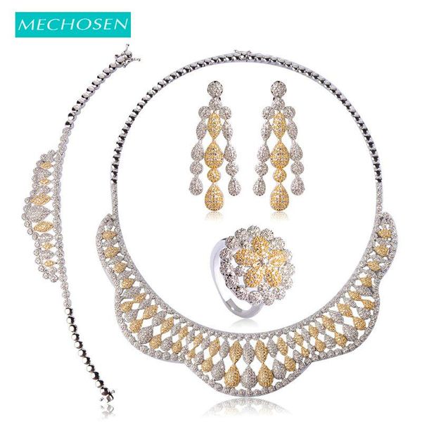 earrings & necklace mechosen dubai wedding jewelry sets bracelets ring for women sparkling zirconia copper collier brinco pulseira, Silver
earrings & necklace mechosen dubai wedding jewelry sets bracelets ring for women sparkling zirconia copper collier brinco pulseira, Silver
