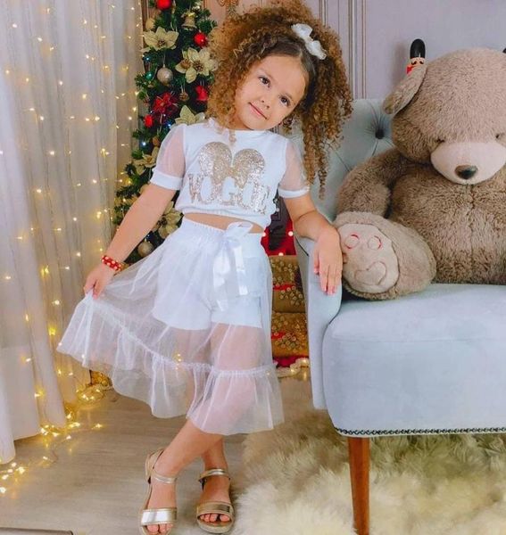 summer toddler kids baby girls clothes princess sets vogue mesh short sleeve ruffle skirt outfits clothing, White
summer toddler kids baby girls clothes princess sets vogue mesh short sleeve ruffle skirt outfits clothing, White