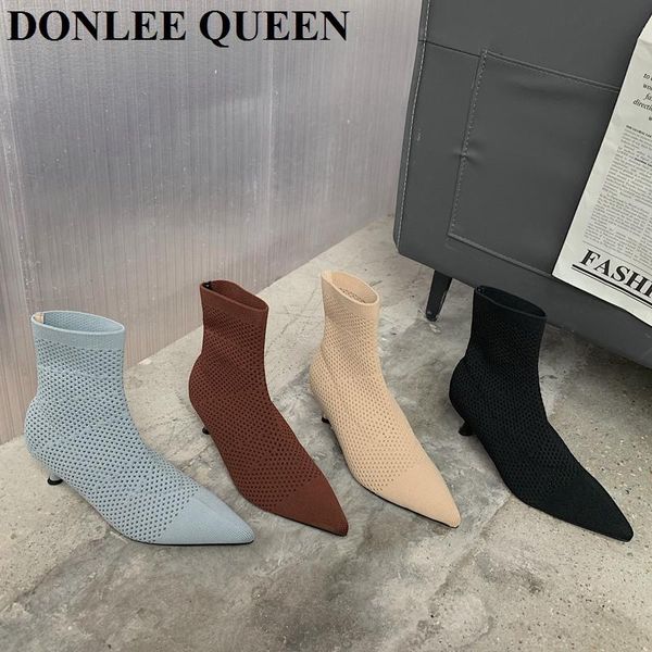 boots ankle for women pointed toe sock thin heels shoes fashion stretch knit candy color party mujer, Black
boots ankle for women pointed toe sock thin heels shoes fashion stretch knit candy color party mujer, Black
