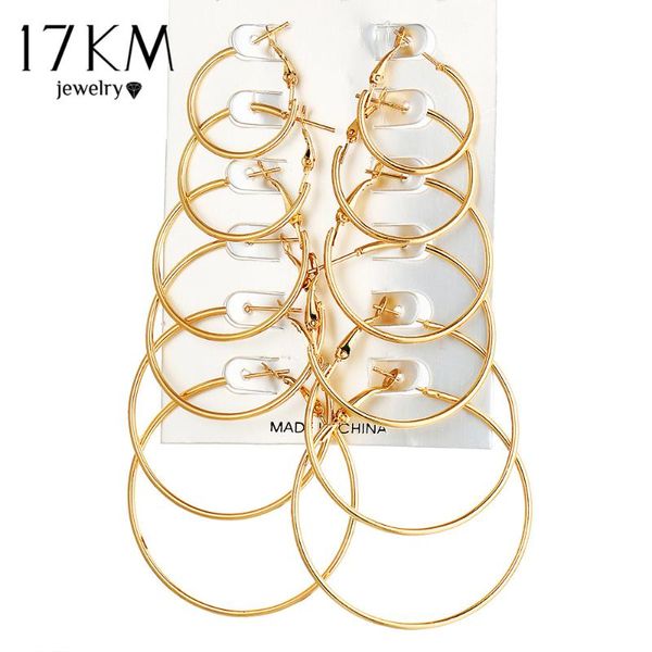 hoop & huggie 17km 6 pair/set vintage gold color big circle earrings for women steampunk ear clip party jewelry accessories gift, Golden;silver
hoop & huggie 17km 6 pair/set vintage gold color big circle earrings for women steampunk ear clip party jewelry accessories gift, Golden;silver