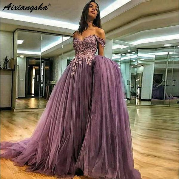party dresses off the shoulder prom a-line tulle islamic dubai kaftan saudi arabic long formal dress purple evening gown, White;black
party dresses off the shoulder prom a-line tulle islamic dubai kaftan saudi arabic long formal dress purple evening gown, White;black