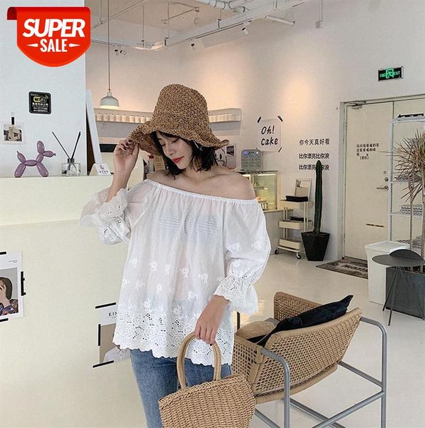 303-43 embroidered one-line neck strapless blouse for women western style summer korean white hollow short shirt #y06s, Black;gray
303-43 embroidered one-line neck strapless blouse for women western style summer korean white hollow short shirt #y06s, Black;gray