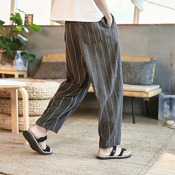 summer products youth chinese style comfortable pants linen casual slacks vertical pinstripe straight men's, Black
summer products youth chinese style comfortable pants linen casual slacks vertical pinstripe straight men's, Black