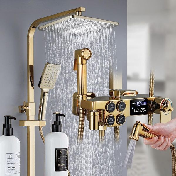 bathroom shower sets gold digital set smart thermostatic system wall mount golden bath faucet cold mixer spa rainfall tap
bathroom shower sets gold digital set smart thermostatic system wall mount golden bath faucet cold mixer spa rainfall tap