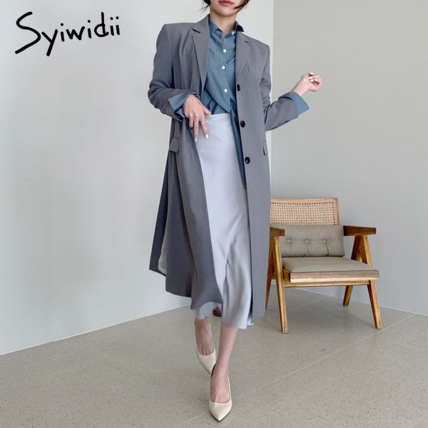 syiwidii long office suit women blazer business fall clothes gray coats jackets single breasted casual spring fashion 210417, White;black
syiwidii long office suit women blazer business fall clothes gray coats jackets single breasted casual spring fashion 210417, White;black