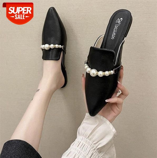baotou half slippers women pearl decoration mules korean style outer wear fashion #mn4g, Black
baotou half slippers women pearl decoration mules korean style outer wear fashion #mn4g, Black