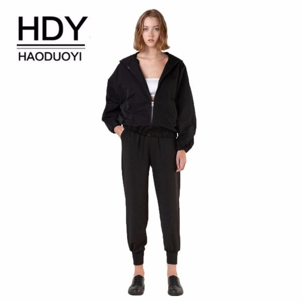women's two piece pants haoduoyi 2021 simple pantsuit black slim comfortable zipper jacket + beam foot elastic waist movement harem, White
women's two piece pants haoduoyi 2021 simple pantsuit black slim comfortable zipper jacket + beam foot elastic waist movement harem, White