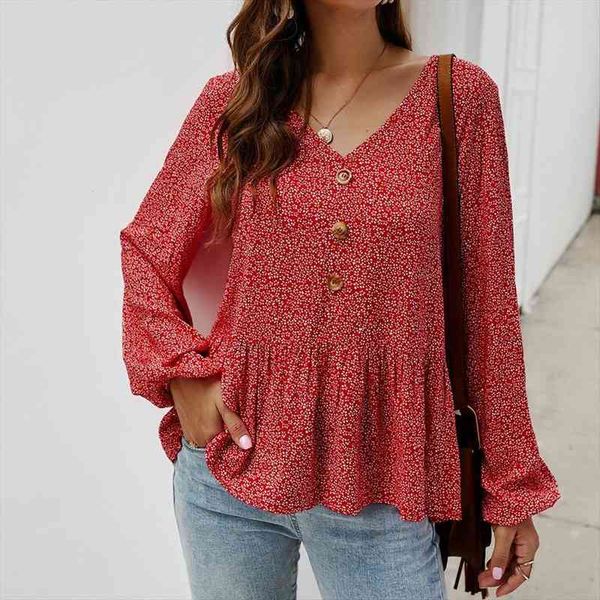 v neck button up flare long sleeve blouse autumn woman floral printed pleated shirt casual blusas wdc3435, White
v neck button up flare long sleeve blouse autumn woman floral printed pleated shirt casual blusas wdc3435, White