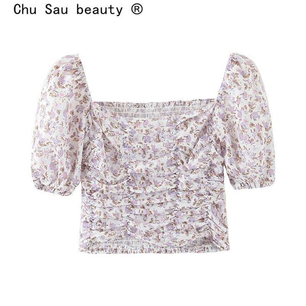 chu sau beauty holiday fashion vintage floral print women french chic puff sleeves summer elastic back blouses female 210508, White
chu sau beauty holiday fashion vintage floral print women french chic puff sleeves summer elastic back blouses female 210508, White