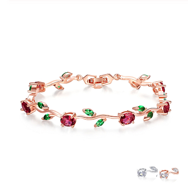 valentine's day gift 3 color rose gold leaf chain & link bracelet with red + green zircon for mother gifts jewelry jib072 link,, Black
valentine's day gift 3 color rose gold leaf chain & link bracelet with red + green zircon for mother gifts jewelry jib072 link,, Black