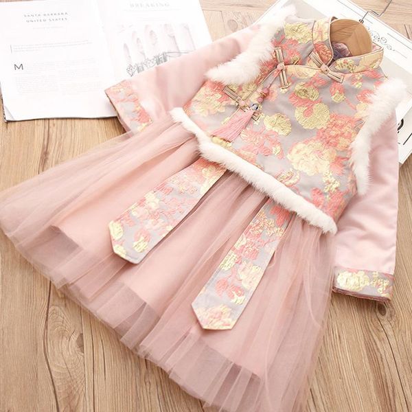 2pcs kids chinese style hanfu dress winter thick warm embroidery cheongsam children year traditional qipao velvet costumes ethnic clothing, Red
2pcs kids chinese style hanfu dress winter thick warm embroidery cheongsam children year traditional qipao velvet costumes ethnic clothing, Red