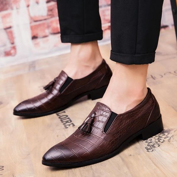 dress shoes man tassel loafers leather business suit pointed toe formal oxfords wedding shoe moccasins for men, Black
dress shoes man tassel loafers leather business suit pointed toe formal oxfords wedding shoe moccasins for men, Black