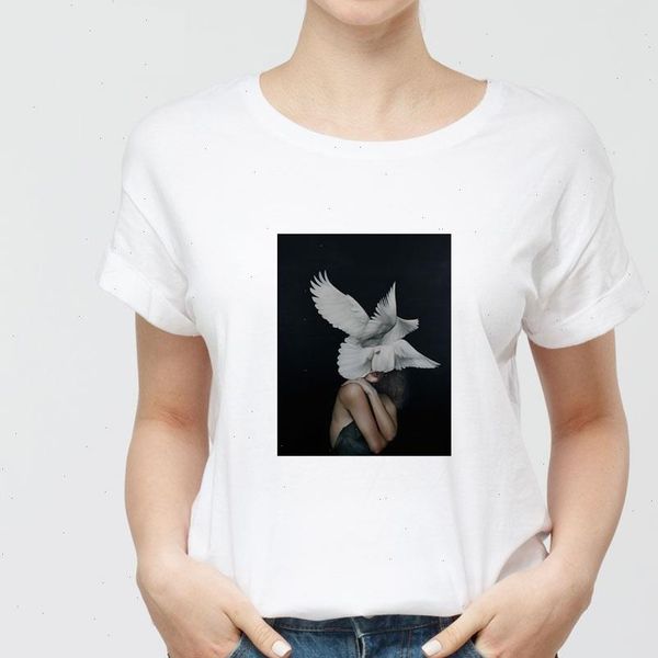cotton harajuku women t shirt aesthetics flowers feather print short sleeve tees fashion casual 90s girls, White
cotton harajuku women t shirt aesthetics flowers feather print short sleeve tees fashion casual 90s girls, White