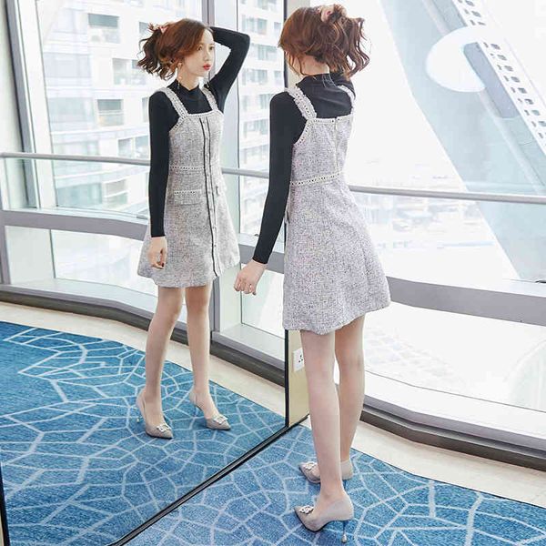 dresses women autumn winter vest square neck strap vintage sleeveless pocket and black sweater suit, White
dresses women autumn winter vest square neck strap vintage sleeveless pocket and black sweater suit, White