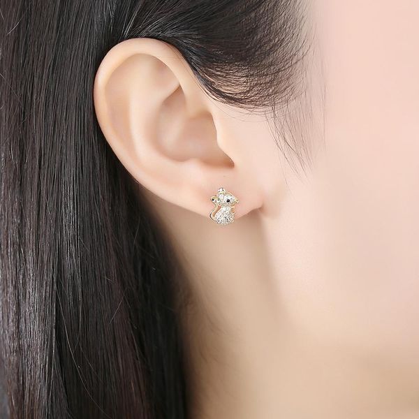 sterling silver cz stud earrings cute animal mouse earring for women lady children fine jewelry, Golden;silver
sterling silver cz stud earrings cute animal mouse earring for women lady children fine jewelry, Golden;silver
