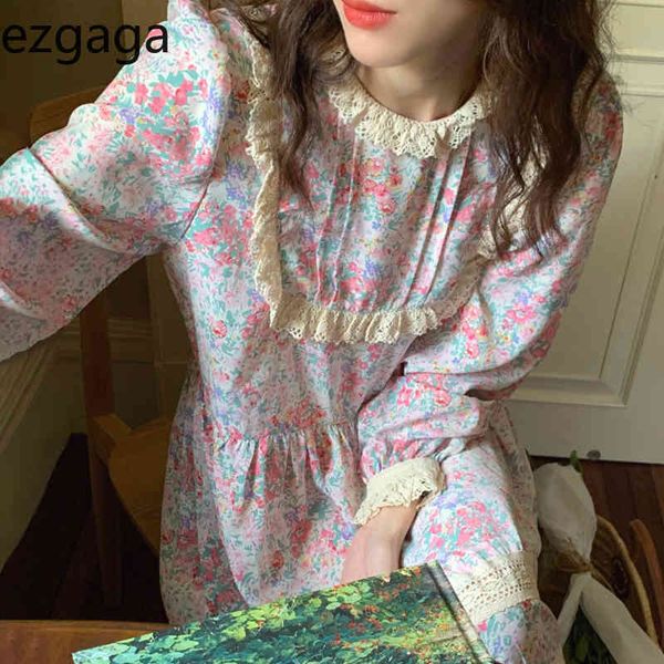 ezgaga vintage long sleeve korean chic elegant dress women lace patchwork loose high waist floral printed dresses vestidos 210430, Black;gray
ezgaga vintage long sleeve korean chic elegant dress women lace patchwork loose high waist floral printed dresses vestidos 210430, Black;gray